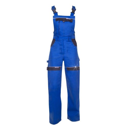 Pantaloni de lucru cu pieptar cool trend - albastru - pentru femei 48 albastru