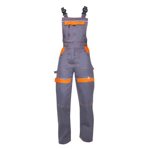 Pantaloni de lucru cu pieptar cool trend - gri/portocaliu - pentru femei 36 gri - portocaliu