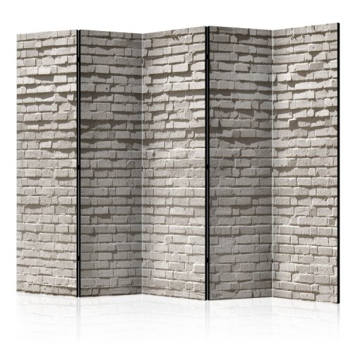 Paravan artgeist, brick wall: minimalism ii, 5 parti- 2.25 x 1.72 m