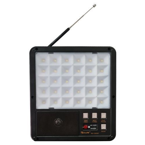 Radio portabil bigshot rx-1066bt cu panou solar incorporat, senzor de lumina, proiector led, fm, usb/sd/tf card, bluetooth si telecomanda