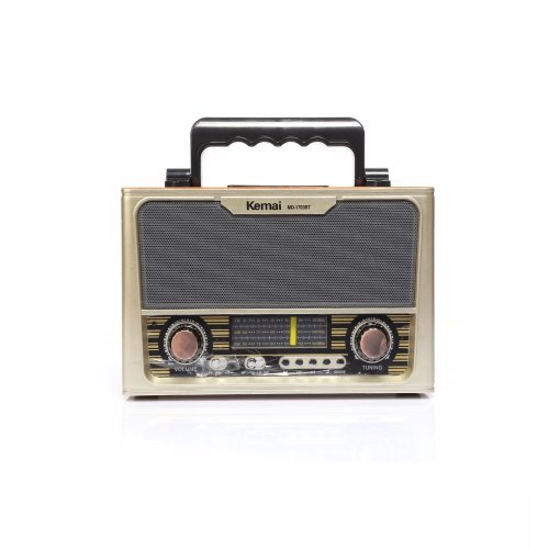 Radio portabil retro md-1703bt, acumulator incorporat, bluetooth, aux, usb, tf card, fm/am/sw, maro deschis