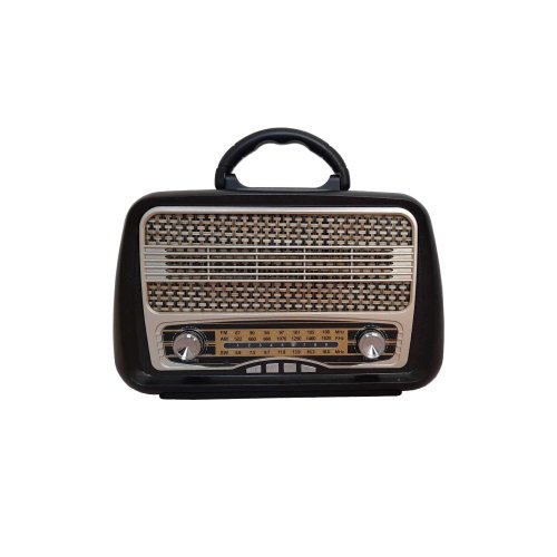 Radio portabil retro md-1902bt, acumulator incorporat, bluetooth, aux, usb, tf card, fm/am/sw, negru-bej