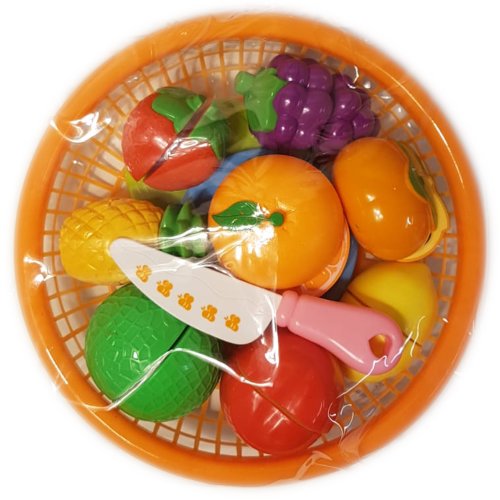 Set jucarii pentru copii cos tip cu fructe de taiat, 12 piese wp3502-b rco