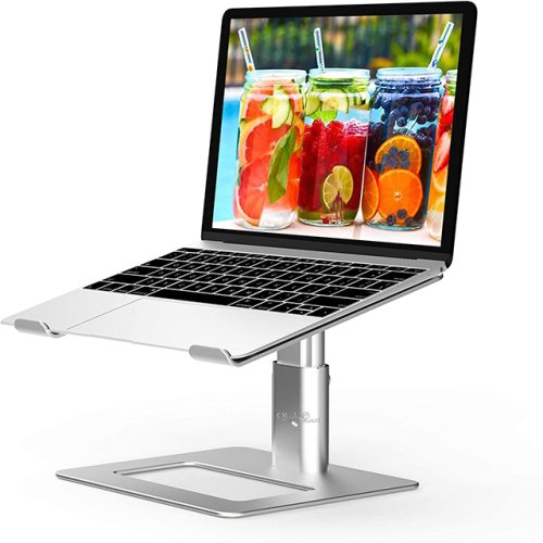 Qualbrand Stand laptop fabricat din aluminiu, ergonomic, portabil, compatibil cu laptopuri de la 10 la 15.6 inch, reglabil, argintiu