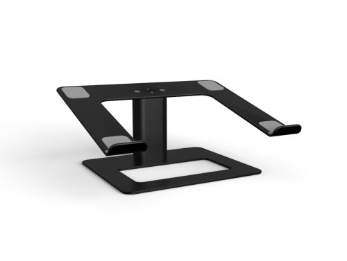 Qualbrand Stand laptop fabricat din aluminiu, ergonomic, portabil, compatibil cu laptopuri de la 10 la 15.6 inch, reglabil, negru