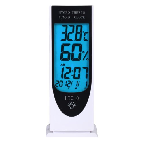 Statie meteo cu senzor de umiditate termometru si alarma bigshot™ htc-8, alb-negru