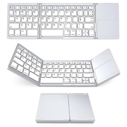 Tastatura pliabila spectrumpoint®, wireless, bluetooth, touchpad incorporat cu 2 click-uri, compatibila cu windows, android, ios, smart tv, argintiu