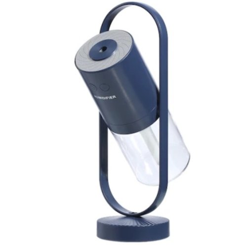 Oem Umidificator purificator aer, ultrasunete, lumini led colorate, ionizator, rotatie 360 grade, 200 ml, albastru inchis