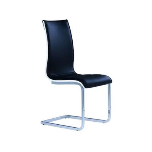 Scaun design 1 clasic-modern, negru, lider furniture, picioare cromate