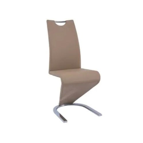 Scaun design 2 modern, culoare bej, lider furniture, picior cromat