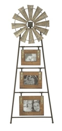 Cadran cu 3 rame foto mulino, mauro ferretti, 43x3x117.5 cm, fier/lemn