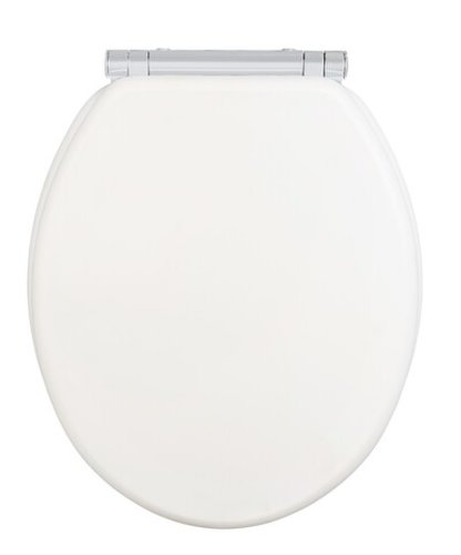 Capac de toaleta cu sistem automat de coborare, wenko, easy-close morra, 35 x 42 cm, mdf, alb mat