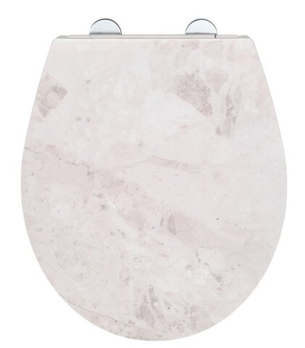 Capac de toaleta cu sistem automat de coborare, wenko, easy-close white marble, 38 x 44.5 cm, duroplast, multicolor