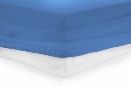 Cearceaf de pat cu elastic blue heinner, 140x200 cm, 100% bumbac, albastru