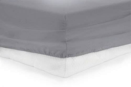 Cearceaf de pat cu elastic grey heinner, 160x200 cm, 100% bumbac, gri