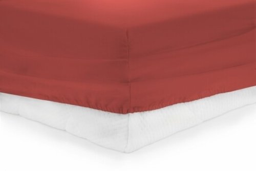 Cearceaf de pat cu elastic red heinner, 160x200 cm, 100% bumbac, rosu
