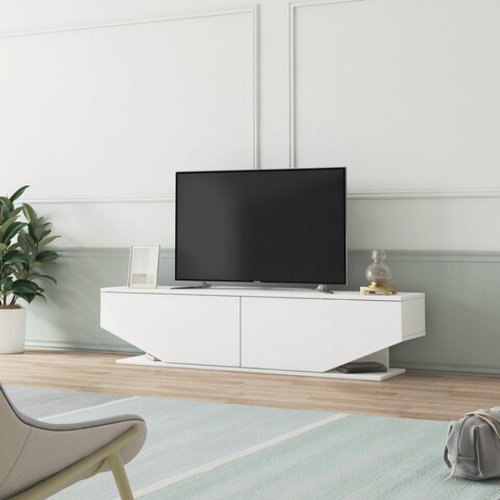 Comoda tv, minima, ares, 160x37x32.7 cm, alb