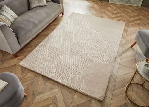 Covor, flair rugs, architect diamons natural, 120 x 170 cm, lana/vascoza, natural