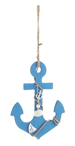 Decoratiune de perete, bali blue anchor, bizzotto, 18x24 cm, placaj/iuta