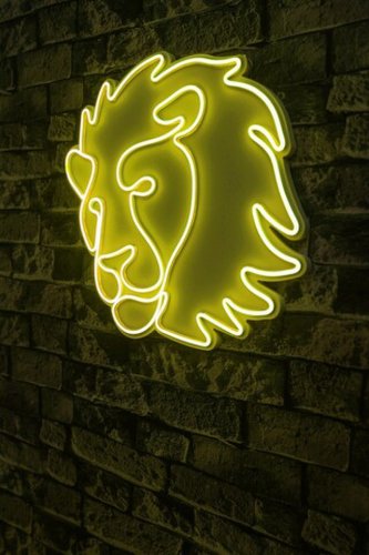 Decoratiune luminoasa led, lion, benzi flexibile de neon, dc 12 v, galben