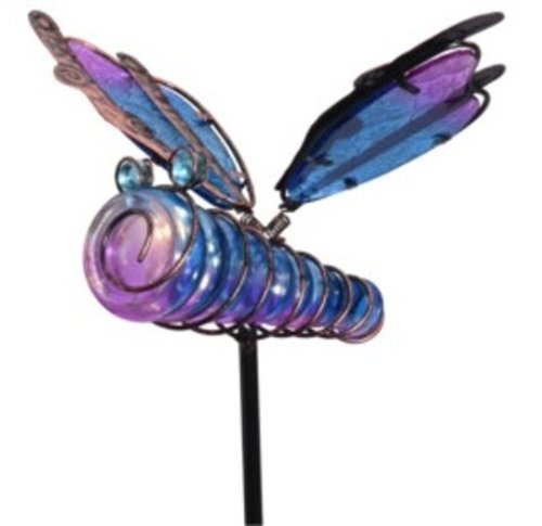 Lampa de gradina dragonfly, 20x6x105 cm, metal, albastru/mov