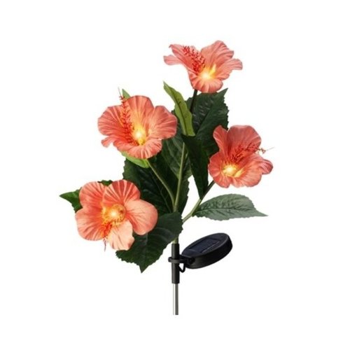 Lampa de gradina flower, lumineo, 20x23x73 cm, 4 led-uri, portocaliu