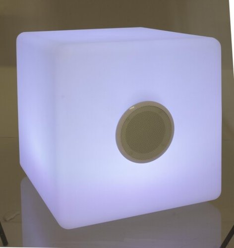 Lampa led cu difuzor bluetooth, bizzotto cube, 7 culori, cablu usb + telecomanda, 40x40x40 cm