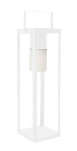 Lampa solara cu agatatoare led square, bizzotto, 20 x 20 x 75 cm, otel, alb