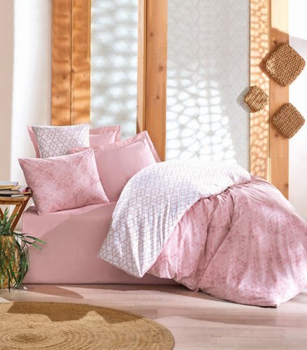 Lenjerie de pat pentru o persoana (fr), best - pink, cotton box, bumbac ranforce