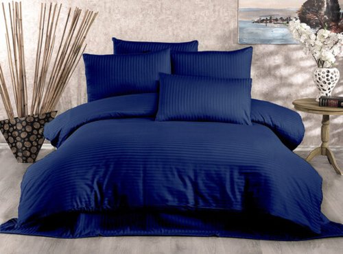 Lenjerie de pat pentru o persoana (fr), lilyum - dark blue, whitney, bumbac satinat