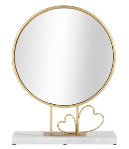 Oglinda de masa heart, mauro ferretti, 30x39.5 cm, fier/marmura, auriu