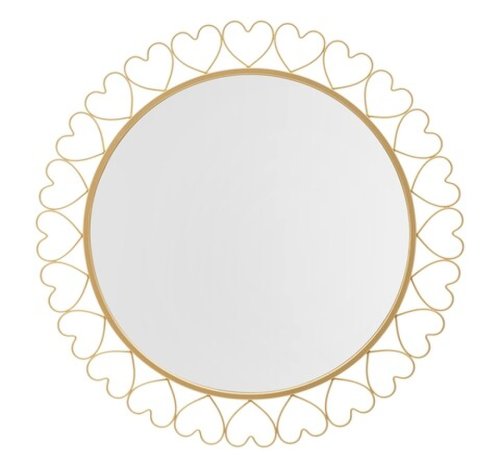Oglinda de perete hearts, mauro ferretti, Ø 80 cm, fier/mdf, auriu