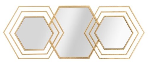 Oglinda de perete triply, mauro ferretti, 80x30 cm, fier, auriu
