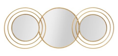 Oglinda de perete triply round, mauro ferretti, 79x30 cm, fier, auriu
