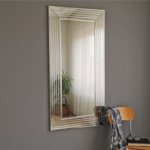 Oglinda decorativa a305d, neostill, 65 x 130 cm, argintiu