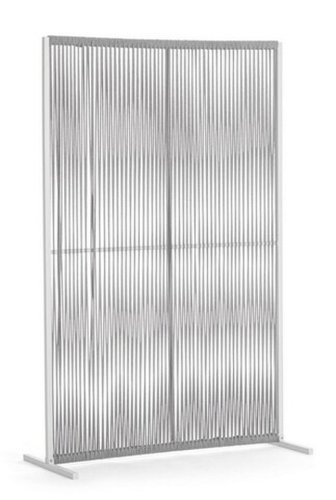 Paravan despartitor pentru gradina/terasa paxson, bizzotto, 120 x 30 x 180 cm, aluminiu/tesatura olefin, alb/gri