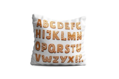Perna decorativa alphabet, oyo kids, 43x43 cm, poliester, multicolor