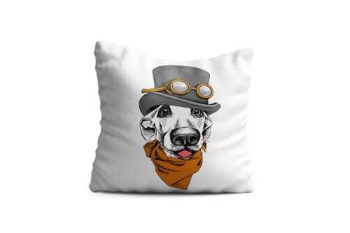 Perna decorativa dog w hat, oyo kids, 43x43 cm, poliester, multicolor