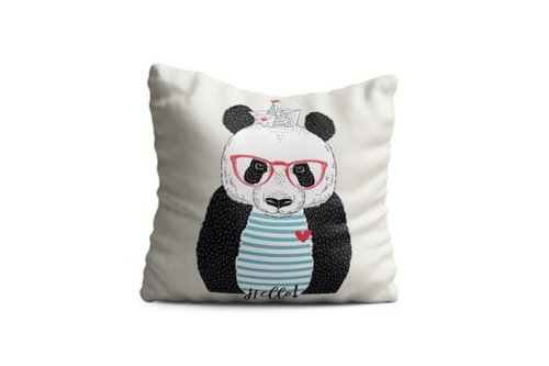 Perna decorativa panda w boat hat, oyo kids, 43x43 cm, poliester, multicolor