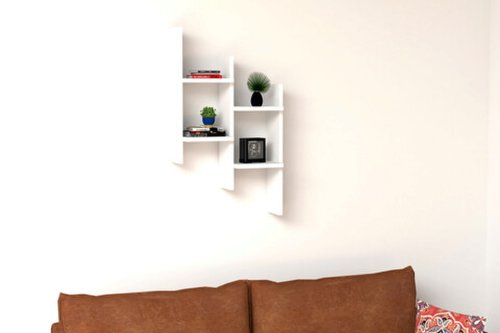Raft de perete, puqa design, damla, 49.4x85x14.5 cm, pal, alb