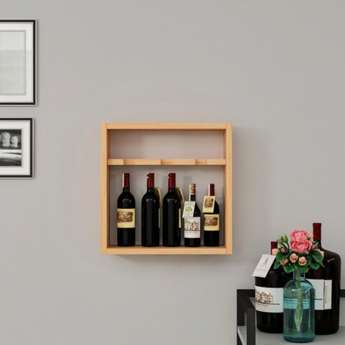 Raft pentru sticle de vin, dekzy, dzyd0008, 40x40x12 cm, stejar