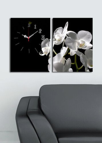 Clock Art Set 2 ceasuri de perete, 2p3040csmor-2, canvas, 30 x 40 cm, 2 piese, multicolor