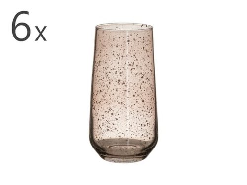 Set 6 pahare pentru apa inart, 6.5x15 cm, 470 ml, sticla
