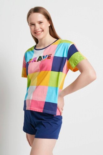 Set pijamale dama, 637bnc1222 - s, benicia, bumbac, multicolor
