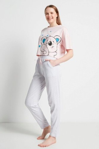 Set pijamale dama, 637bnc1238 - l, benicia, bumbac, roz