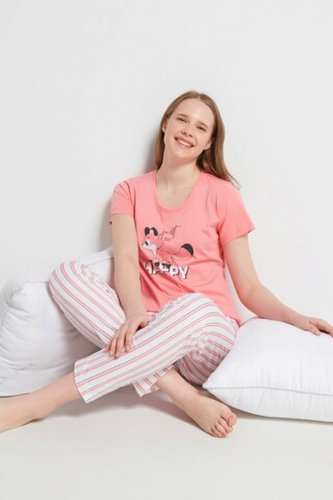 Set pijamale dama, 637bnc1240 - l, benicia, bumbac, roz