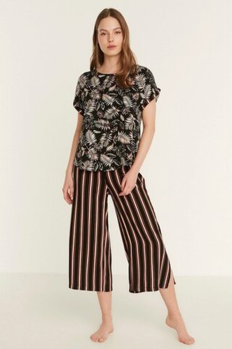Set pijamale dama, 637bnc1272 - s, benicia, viscoza, negru / roșu / bej