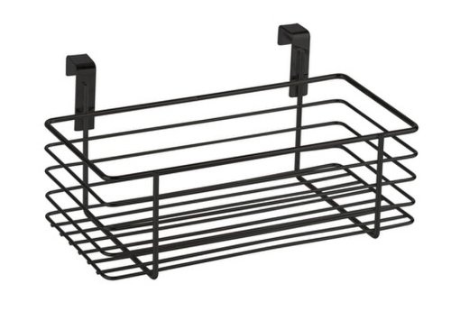 Suport depozitare pentru dulap, wenko, small black, 24 x 11.5 x 15 cm, metal/plastic, negru