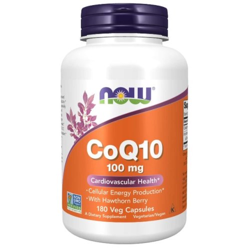 Supliment alimentar coq10 cu fructe de paducel, now foods, 100mg, 180 tablete