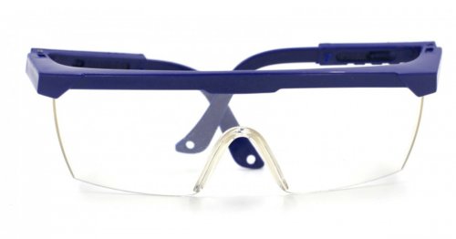 Ochelari de protectie pentru lucrul cu motocoasa motofierastrau (drujba), rama albastra